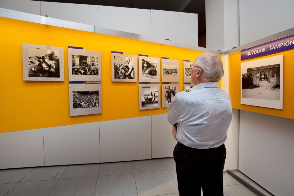 Tazio Nuvolari – pohled do výstavy, Národní technické muzeum, Praha 2016.