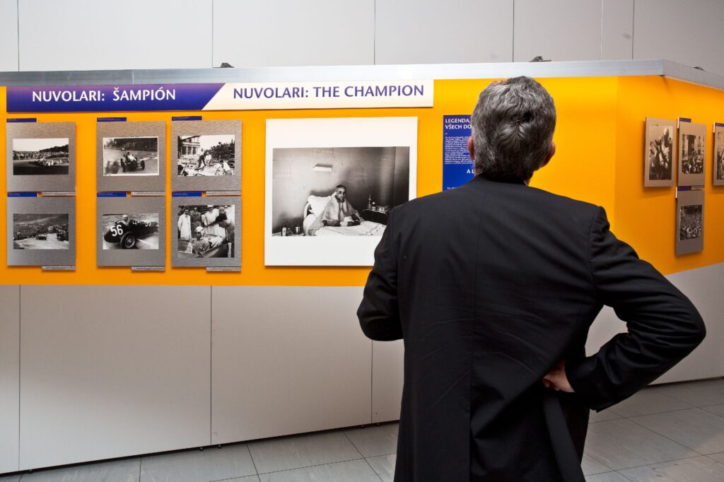 Tazio Nuvolari – pohled do výstavy, Národní technické muzeum, Praha 2016.