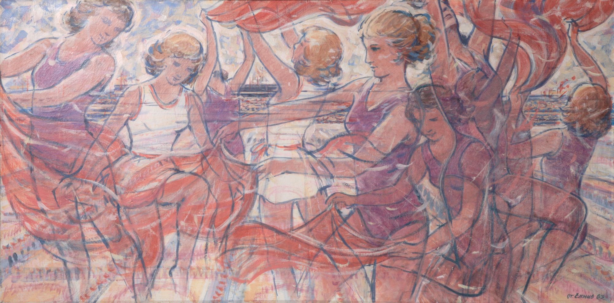 Spartakiáda – Otakar Čemus, 1983. Obraz, olej na plátně.